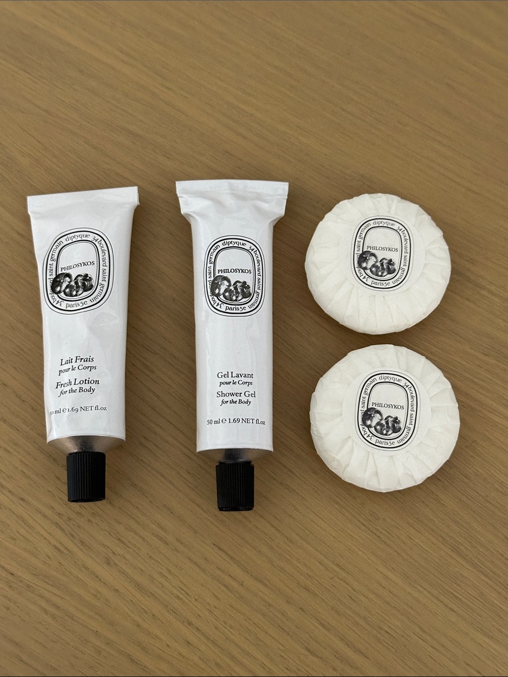 NEW Diptyque Philosykos Bath & Body Gift Set - Shower Gel, Fresh Lotion, 2 Soap